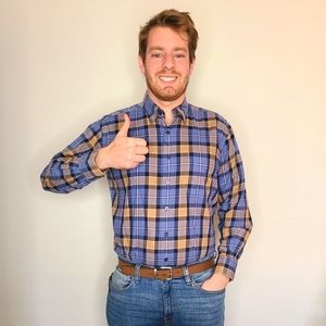 Large Alan Flusser Plaid Button Up Shirt